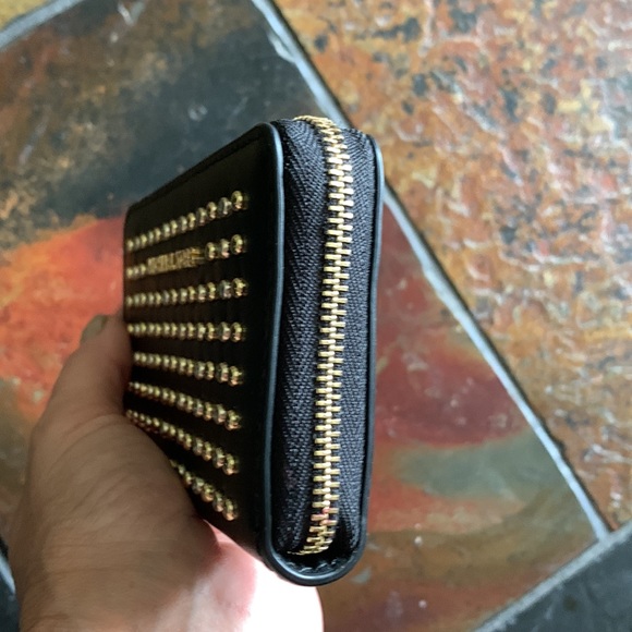 Compact genuine leather wallet with little bling - Picture 3 of 4